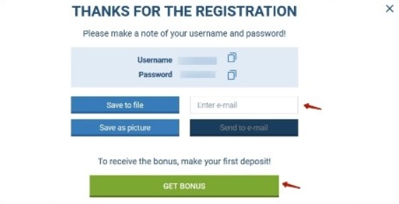 Confirm the account either through email_1xbet