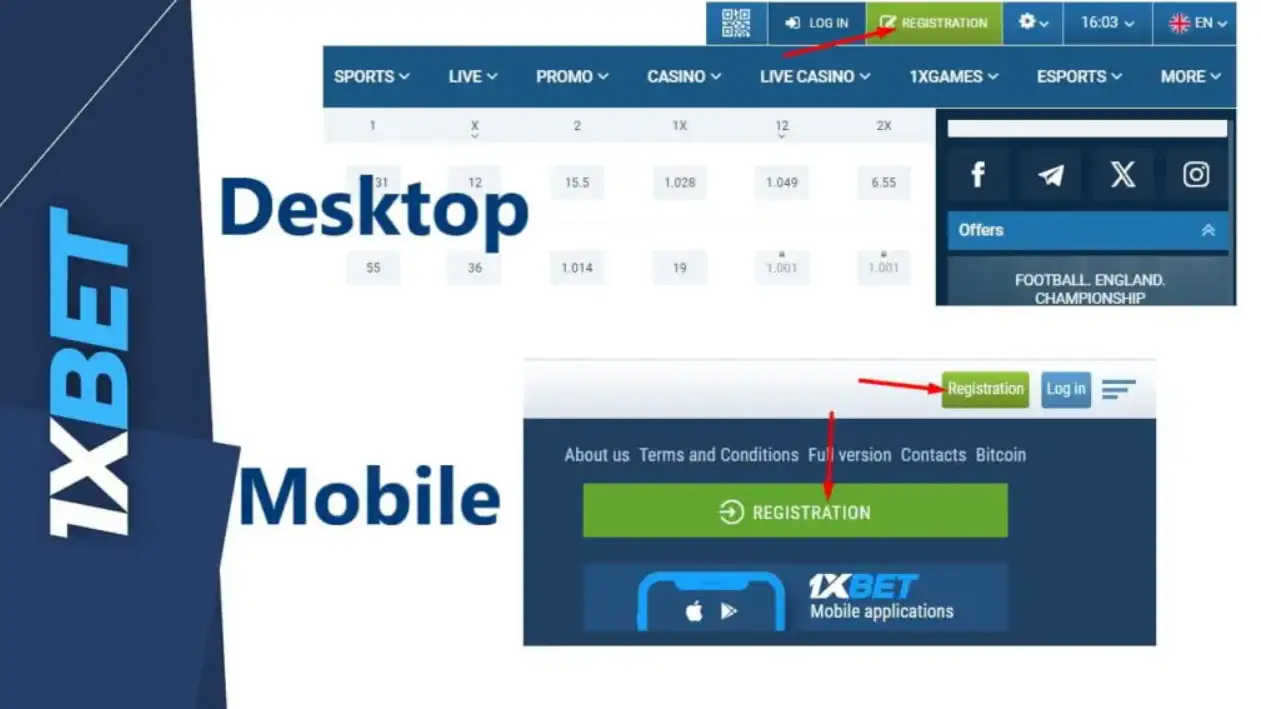 Click the “Registration” button which appears on the top right corner