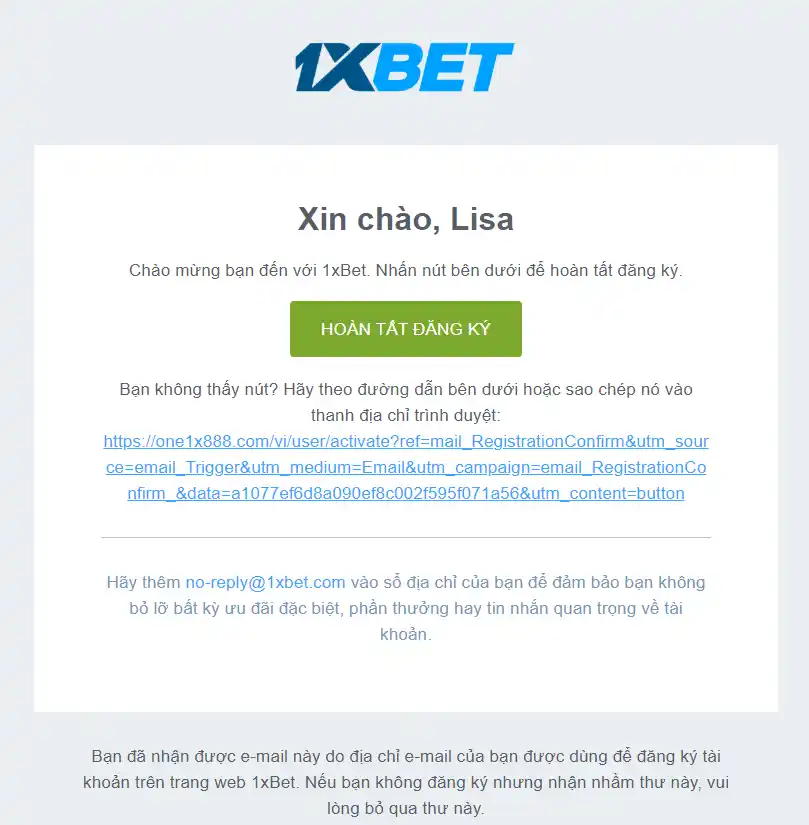 Xác nhận tài khoản qua email hoặc cuộc gọi điện thoại_1xbet Vietnam
